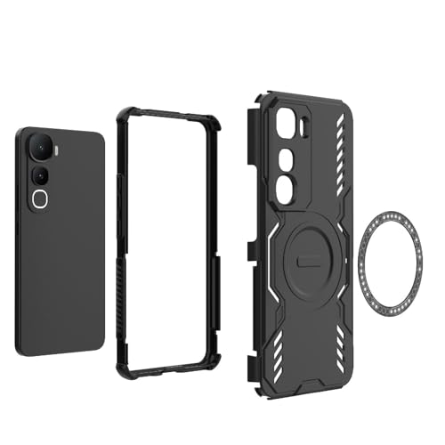 Image of Back Cover Case for Vivo Y400 5G | 360 Protection Mobile Phone Case Mag-Safe | Camera Protection | Vivo Y 400 5G Back Cover | Vivo Y400 5+G - Black TPU+PC