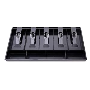 Saycker Cash Money Tray Replacement 5 Bill/ 4 Coin Drawer Register Insert Tray, Cash Register Drawer Insert Tray for Money Storage, Storage Case with Plastic Clip, Money Tray(Black)