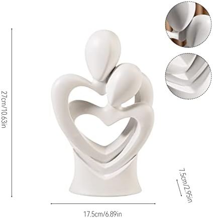 Couple Resin Sculpture, Arm Neck Hug Kiss Decor Modern Abstract Art Resin Statue, Handmade Ornament Modern Crafts Art Gift Desk Home Decor Couple Statue