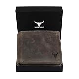 NAPA Hide Cartera de Cuero para Hombre Accesorio de Viaje - Billetera bi-Fold, Gris Cazador, Accesorios de Viaje