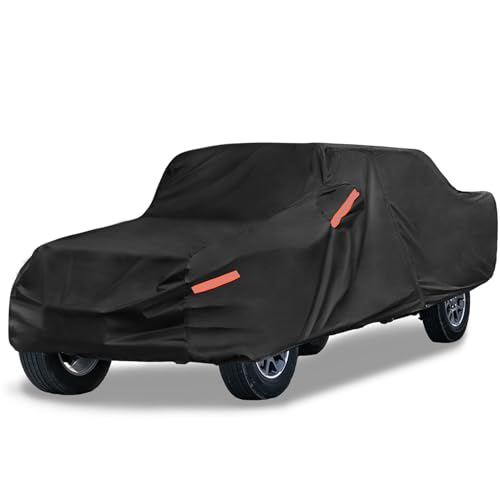 X AUTOHAUX Truck Car Cover for Jeep Gladiator JT 2020-2024 Outdoor Waterproof Sun Rain Dust Wind Snow Protection Black