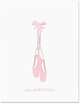 Personalized Ballet Slippers Kids Note Cards - Set of 24, 4-1/4" x 5-1/2" Blank-Inside notecards