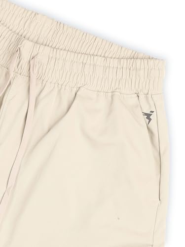 Image of TECHNOSPORT Men's Solid Slim Fit Sports Shorts TS Flexi Quick Dry Polyester Drawstring with Pockets UPF50+ for Gym Running Workout Anti Odour