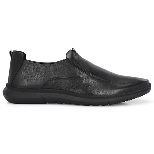 Image of Blue Leather By Centrino Genuine Leather Men's Formal Slip on Loafers |Comfort Trendy Non Lace-Up Design |Flexible Mocassins |Leather with Anti-Skid Sole |Perfect for Office Wear & Formal Dress (3997)