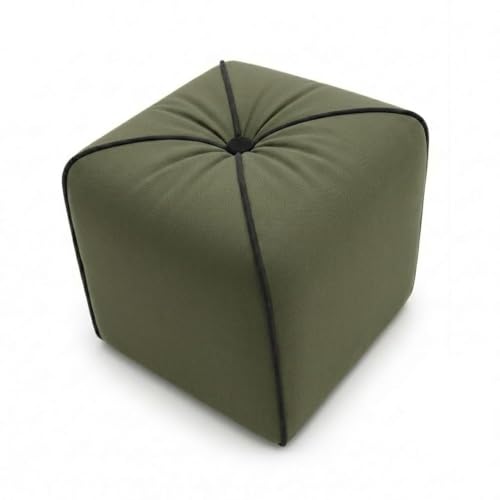 Image of CASASTYLE Signature Velure Suri Accent Pouf | Boston Fabric | 40D High-Density Foam | (Ocean Green) | Footrest, Vanity Ottoman & Accent Seat for Home, Office, & Hotel
