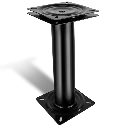 Five Oceans 14-Inch Boat Seat Pedestal, Boat Seat Pedestals with Seat Mount 360-Degree Swivel, Steel with Black Powder Coat Finish, 6-7/8-Inch (174mm) Base - Universal Mounting - FO1872