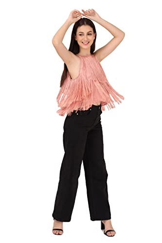 Image of MISVERSE Halter Neck Fringe Top