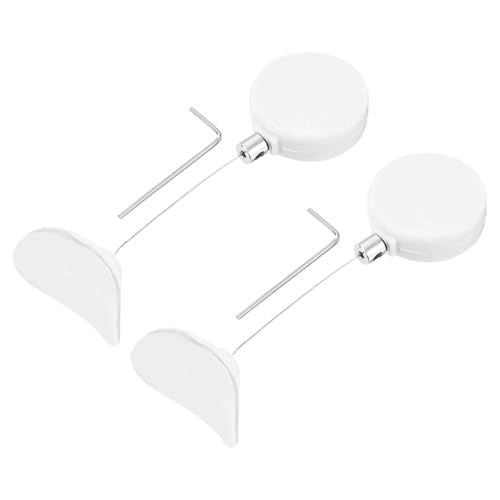 MECCANIXITY 1.8 ft Retractable Cable Lock with Arc Patch Remote Control Security Lock with Adjustable Cord Tether Anti Theft for Laptop, TV, 200g, White, 2 Pack