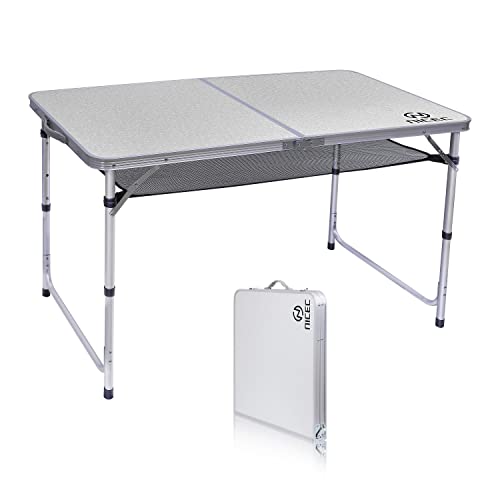Nice C Camping Table Portable, Card Table, Folding Table, Pliante, Adjustable Height, Lightweight Aluminum, with Carry Handle for Outdoor, Beach, Indoor, Office (Large) by NICE C - Used condition - CA$62.55