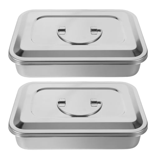 Plateau à clous 23 cm en acier inoxydable lot de 2 boîtes manucure