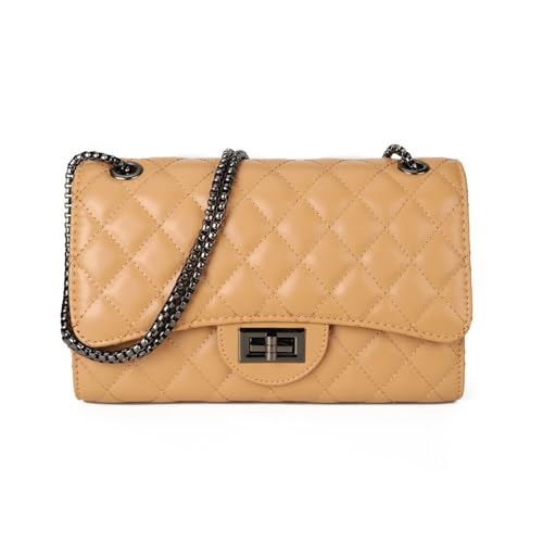 Image of Gladdon Quilted Crossbody Purse for Women Trendy Shoulder Bags | Stylish Shoulder Purse,Quilted Pattern,Structured bag,Chain Strap,Spacious Enough,Casual and Dressy Outfits,Any Occasion