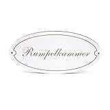 rumpelkammer VIELSEITIG EINSETZBAR: Geeignet als Hausschild, Türschild, Haustürschild oder dekoratives Oval-Element in der Wohnung, zum Verzieren von Türen und Wände. Gestalten Sie Ihre Haustürschilder und nutzen Sie auch unser personalisiertes Türschild