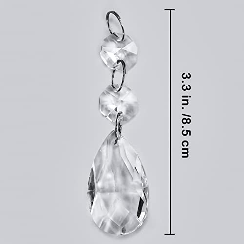 Supla Pack of 24 Teardrop Chandelier prisms candle chandelier Crystal Pendants Glass Pendants Beads