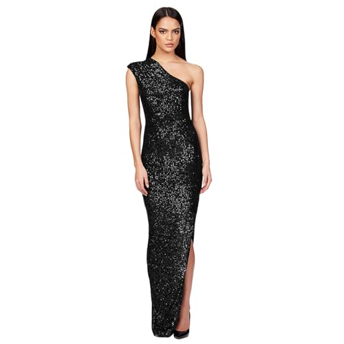 Vestido de fiesta con abertura y lentejuelas túnica elegante para mujer moderna