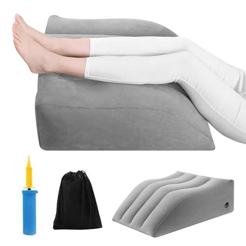 KQWVZ Leg Elevation Pillow Inflatable Leg Rest Pillow for Elevating LEg Inflatable LegElevating Pillow with Storage Bag for Promote Blood Circulation Improving Sleep Injury Recovery