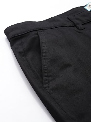 Image of The Indian Garage Co Men Regular Fit Solid Mid-Rise Stretchable Chinos