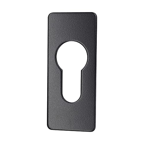 Plaque de réparation autocollante pour rosace de serrure - Profil européen - Noir - 28 mm