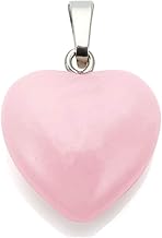 Heart Shape Rose Quartz Stone Necklace Mineral Love Crystal Natural Protection Gemotherapy