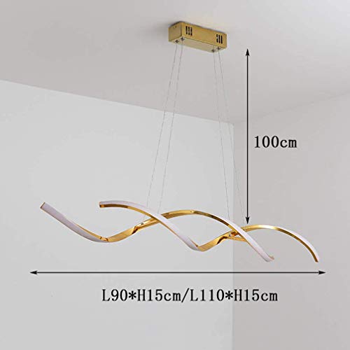 Lustre LED doré design moderne 90cm pour illuminer une salle à manger élégante - 3