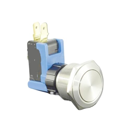 Interruptor pulsador de 22mm y 15A con control momentáneo o de enclavamiento duradero