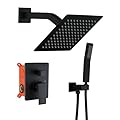JOYWELL Shower Faucet set Matte Black Shower System with Handheld,8 Inch Shower Head and handle set