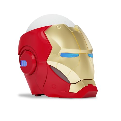 Echo Bundle: Echo Dot (5th Gen, 2022 release) | Glacier White and Limited Edition Marvel Iron Man Stand - image 4