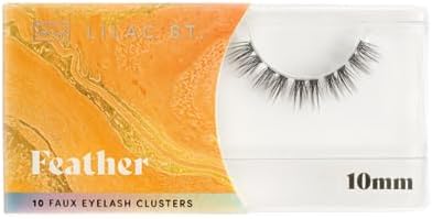 Lilac St - Feather Lashes - Natural Cat-Eye Look - Fluffy Volume, Fluttery Lightweight Ends - Reusable - Vegan & Cruelty Free - 10 mm