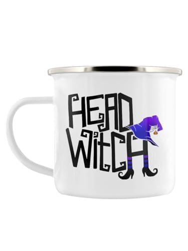 Image of Grindstore Head Witch Enamel Mug White 8cm