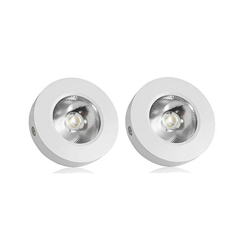 IUokLU Foco LED de Techo Ultrafino de 6 Piezas pequeño para Montaje en Superficie Foco empotrable de Techo Foco Simple luz cálida COB de 3000 K.,Paquete de 2_Luz Blanca