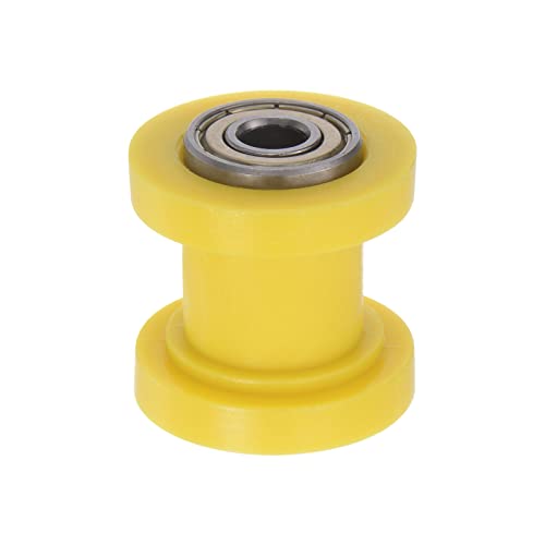 sourcing map Kettenrolle Riemen Scheibe Spanner 8mm Nylon Rille Schieberegler für Mini Motorrad Dirt Fahrrad Atv Go-Kart Schiebetür Bewässerung Ausrüstung Gelb