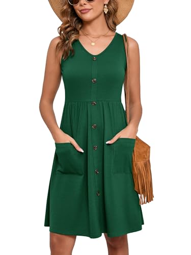 Image of Heymoments Women Sleeveless Summer Beach Dresses with Pockets
