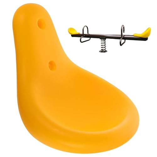 Playground Equipment with Screws, Comfortable Plastic Seesaw Seat Replacement for Kids Outdoor Parks Community Areas, Yellow