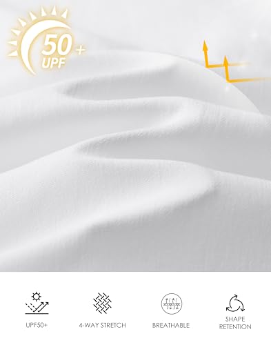 Pudolla Men's Casual Shorts 7/9 Inch Golf Shorts Stretch Dress Work Shorts for Men with 4 Pockets Quick Dry Lightweight(White 36)
