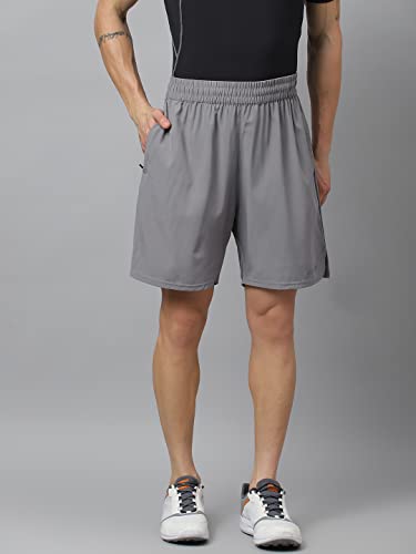 Image of ATICX Polyester Shorts for Men - Quick Dry Lightweight with Zipper Pockets - Gym, Running, Jogging, Training Half Pants for Basketball, Swimming, Badminton, Cycling, Football, Outdoor & Home Wear