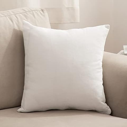 TOCOMOA Cushion Cover 50 x 50 cm, Set of 2, Velvet Cushion Covers Decorative Sofa Cushion White Cushion Cover for Sofa Bedroom Decorative Cushion Cover with Zip Cover