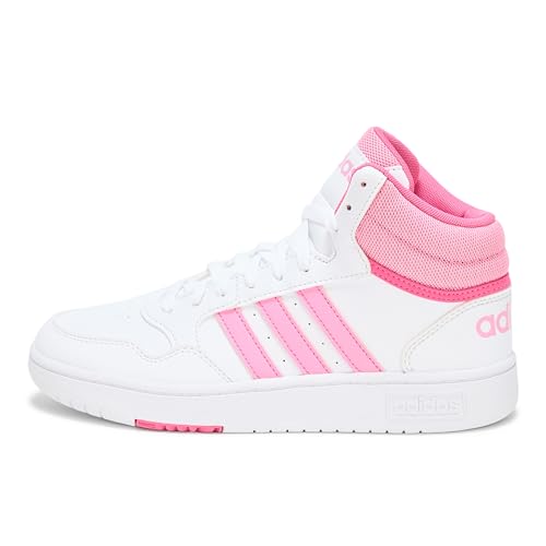 adidas Originals Hoops 3.0 Mid Sneaker, White/Bliss Pink/Pulse Magenta, 6 US Unisex Big Kid2
