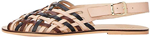 find. Woven Leather Sandalias de Talón Abierto, Multicolor Brown Mix, 36 EU