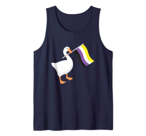 Goose No Binario Orgullo Bandera LGBTQ Gay Parade Goose Juego Camiseta sin Mangas