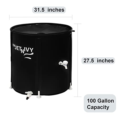 KMJETNIVY Rain Barrel 100Gallon Collapsible Rainwater Collection System,Portable Water Storage Tank,Garden Water Catcher - Thumbnail 7