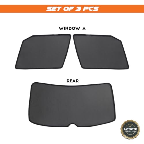 Image of KIA Seltos Magnetic Sun Shades /Curtains - Set of 3pcs Suitable for Seltos 2020-2025