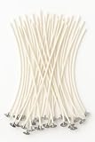 FALKENHORN® 50 Stück Kerzendochte 10 cm – Vorgewachst mit Sojawachs – Baumwolle mit Metallfuß – langlebig, geruchsneutral & rußarm – ideal für DIY Kerzen & Glaskerzen