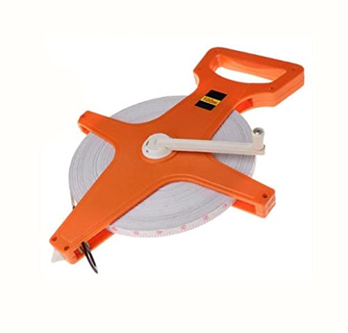 Open Reel Fiberglass Tape Measure 100 Meter 330 FT Measuring Tape (Red)