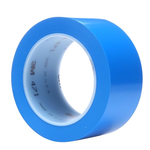 Image of 3M Vinyl Tape 471, Blue, 2 in x 36 yd, 5.2 mil, 1 Roll, Individually Wrapped Conveniently Packaged