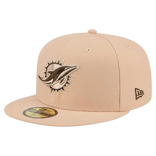 New Era Men's Tan Miami Dolphins Candied Pecan 59FIFTY Fitted Hat