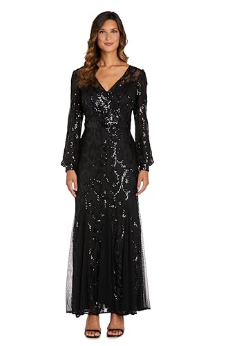 R&M Richards Womens Petites V Neck Lace Evening Dress