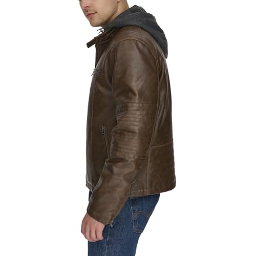 Image of Levi's Men's Faux Leather Racer Jacket Coat