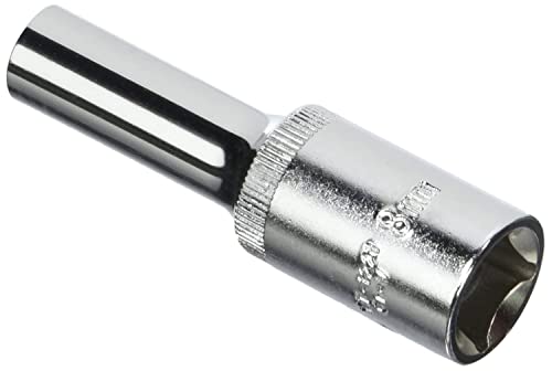 Image of Yato YT-1221 Hexagonal Deep Socket of Size 8mm & Length 76mm Suitable for Socket Wrench Set |CRV 50BV30 Chromium Satin Plated Steel|Socket Tool Box|Uses:Home & Mechanical Tools|Industrial Power Tool