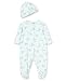 Little Me Baby-Girls Newborn Floral Spray Footie and Hat, Mint Print, Preemie