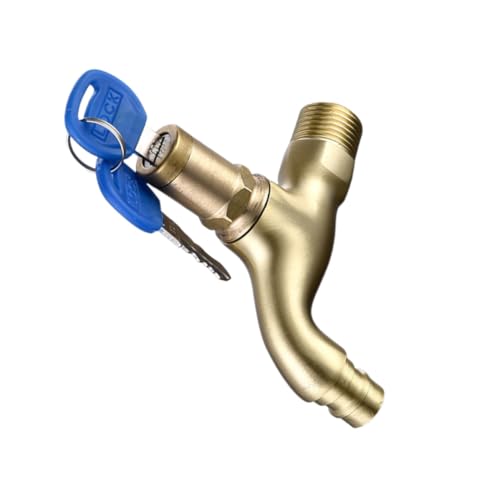 NAMOARLY Grifo Antirrobo de Cobre para Fregadero de Cocina con Llave de Bloqueo y Diseño de Instalación Simplificada Color Dorado para Uso Doméstico