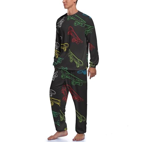 Ensemble de pijama homme haut et bas pyjama planche à roulettes - 2